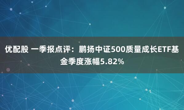 优配股 一季报点评：鹏扬中证500质量成长ETF基金季度涨幅5.82%